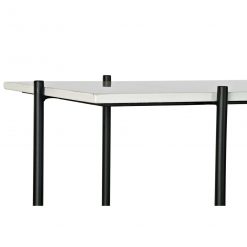 Consola Preto Metal Branco Mármore Moderno (120 x 40 x 80 cm)