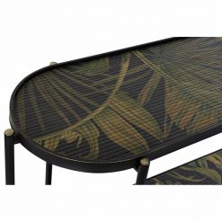 Consola Preto Metal MDF Verde Tropical (120 x 41 x 80 cm)