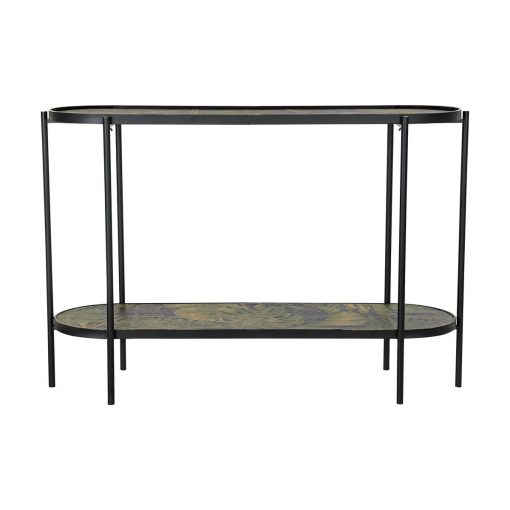 Consola Preto Metal MDF Verde Tropical (120 x 41 x 80 cm)