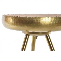 Mesa de apoio Cor de Rosa Dourado Alumínio Lacado (43 x 43 x 61 cm)