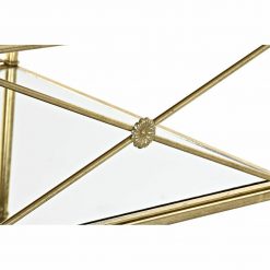 Mesa de apoio Espelho Dourado Metal Árabe (62 x 62 x 51 cm)