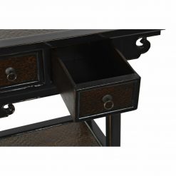 Mesa de apoio Preto Madeira de olmo Catanho escuro (85 x 35 x 80 cm)