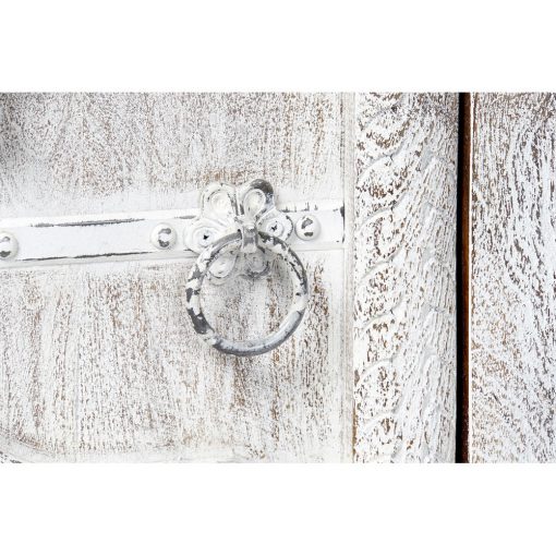 Móvel de TV Branco Metal Madeira de mangueira (160 x 40 x 65 cm)