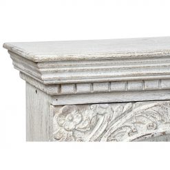 Móvel de TV Branco Metal Madeira de mangueira (160 x 40 x 65 cm)