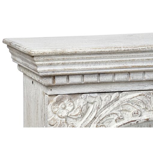 Móvel de TV Branco Metal Madeira de mangueira (160 x 40 x 65 cm)
