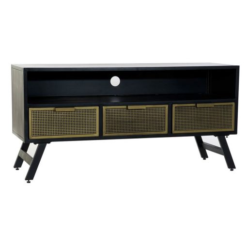 Móvel de TV Preto Metal Dourado (125 x 41 x 62 cm)