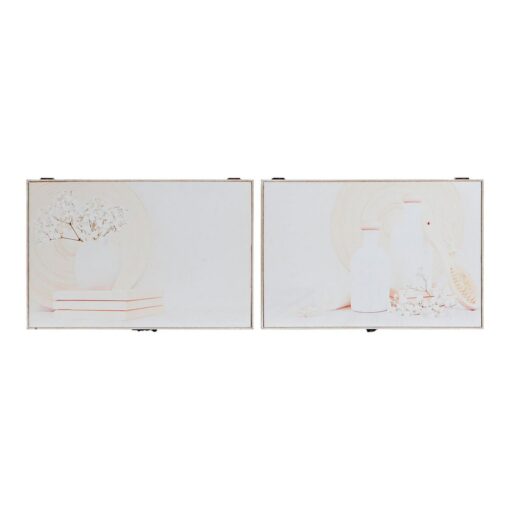 Armário para chaves 8424001797233 46 x 6 x 32 cm Bege 2 Unidades Madeira MDF