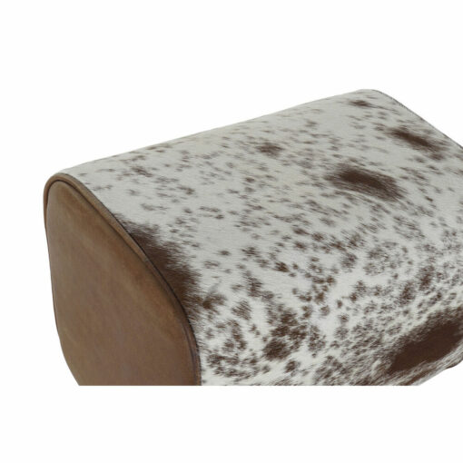 Banqueta Preto Madeira Castanho Pele Branco (50 x 35 x 75 cm) - Image 4