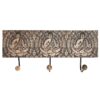 Bengaleiro de parede 38 x 6 x 18 cm Natural Metal Buda Madeira de mangueira Oriental