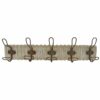 Bengaleiro de parede Colonial Ferro Madeira de mangueira 61 x 10 x 21 cm Decapé