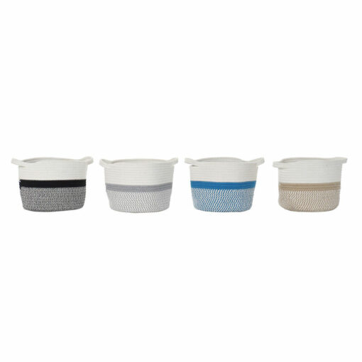 Cabaz 25 x 25 x 20 cm Preto Cinzento Bege Azul (4 Peças)