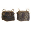 Cabaz 30 x 30 x 30 cm Fibra natural Boho (2 Unidades)