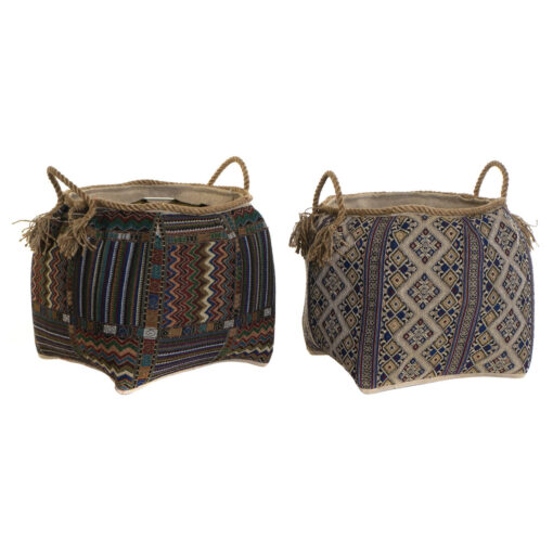 Cabaz Fibra natural 41 x 41 x 40 cm Boho (2 Unidades)