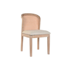 Cadeira de Sala de Jantar Abeto Bege Poliéster (46 x 61 x 86 cm)
