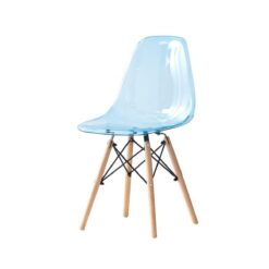 Cadeira de Sala de Jantar Natural Azul PVC Bétula (50 x 46 x 83