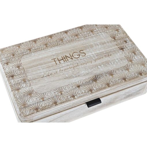 Caixa Decorativa 28 x 18 x 6,5 cm Natural Madeira MDF (2 Unidades) - Image 3