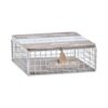 Caixa Decorativa Metal Madeira Castanho Alumínio Branco 16 x 16 x 6 cm