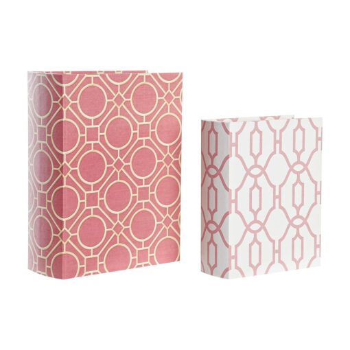 Caixa Livro Tela Madeira 20 x 8 x 26 cm (2 Unidades)