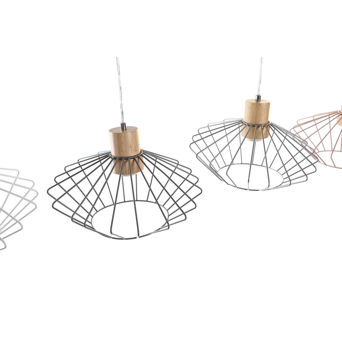 Candeeiro de teto 34 x 34 x 21 cm Prateado Preto Cinzento Cor de Rosa Metal Branco 50 W 60 W Pinheiro - Image 5