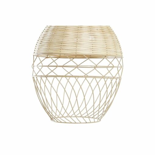 Candeeiro de teto Metal Branco Marrom claro Rotim 50 W (30 x 30 x 38 cm) - Image 4