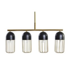 Candeeiro de teto Preto Dourado 220 V 50 W (60 x 11 x 26 cm)