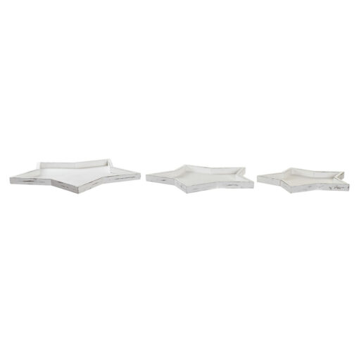 Centro de mesa 57 x 54 x 3 cm Branco Shabby Chic Decapé (3 Peças) - Image 3