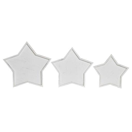 Centro de mesa 57 x 54 x 3 cm Branco Shabby Chic Decapé (3 Peças)
