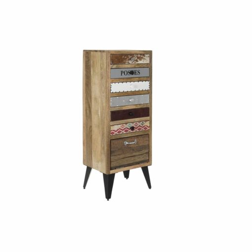 Cómoda Metal Madeira de mangueira (45 x 35 x 120 cm)