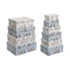 Conjunto de Caixas de Organização Empilháveis Azul Branco Bloemen Cartão (43