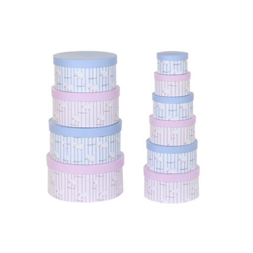 Conjunto de Caixas de Organização Empilháveis Azul Cor de Rosa Cartão (37