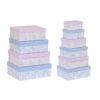 Conjunto de Caixas de Organização Empilháveis Azul Cor de Rosa Cartão (43