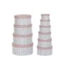 Conjunto de Caixas de Organização Empilháveis Redondo Cor de Rosa Cartão