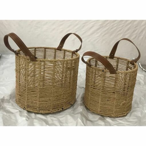 Conjunto de Cestas 32 x 32 x 26 cm Metal Corda 32 x 32 x 39 cm Boho - Image 3