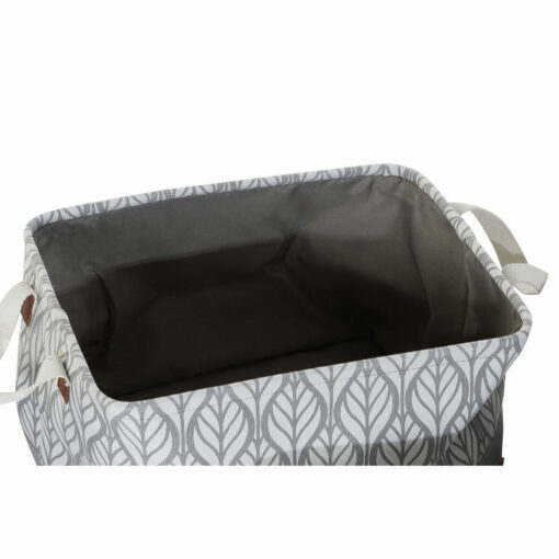 Conjunto de Cestas 40 x 30 x 24 cm Cinzento Castanho Poliéster Branco Azul Marinho Boho Folha de planta (2 Unidad - Image 2