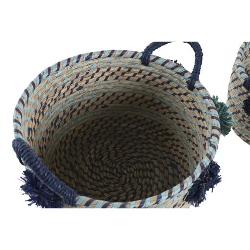 Conjunto de Cestas 46 x 44 x 34 cm Pompons Polipropileno Zostera marina - Image 2