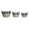 Conjunto de Cestas 46 x 44 x 34 cm Pompons Polipropileno Zostera marina