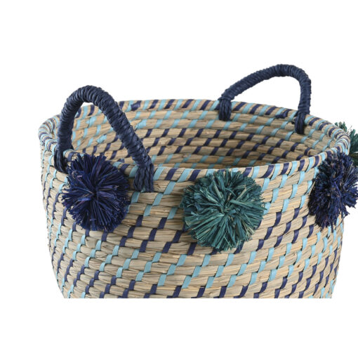 Conjunto de Cestas 46 x 44 x 34 cm Pompons Polipropileno Zostera marina - Image 3