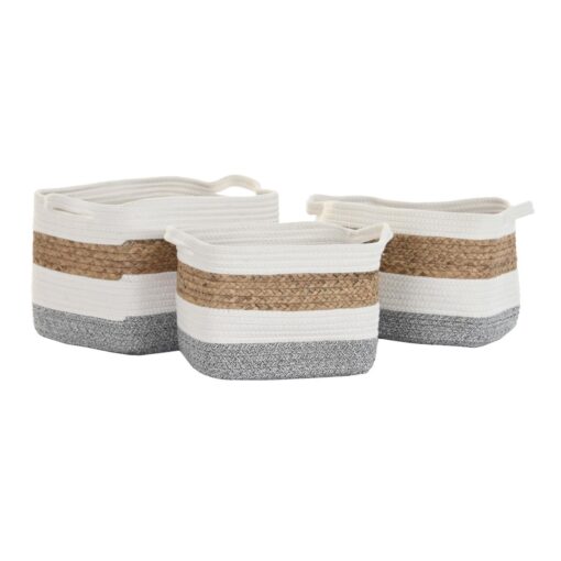 Conjunto de Cestas Algodão Branco Fibra natural (36 x 30 x 24 cm) - Image 3