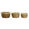 Conjunto de Cestas Bambu Tropical Juncos (40 x 40 x 23 cm) (3 Peças)