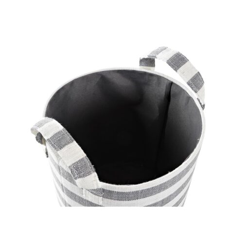 Conjunto de Cestas Cinzento Riscas Algodão (3 Peças) (35 x 35 x 40 cm) - Image 3