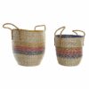 Conjunto de Cestas Laranja Verde Zostera marina (35 x 22 x 46 cm) (2 pcs)