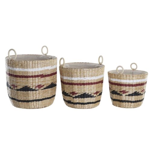Conjunto de Cestas Poliéster Colonial Fibra (38 x 38 x 36 cm)