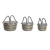 Conjunto de Cestas Poliéster Pompons 43 x 43 x 43 cm Zostera marina