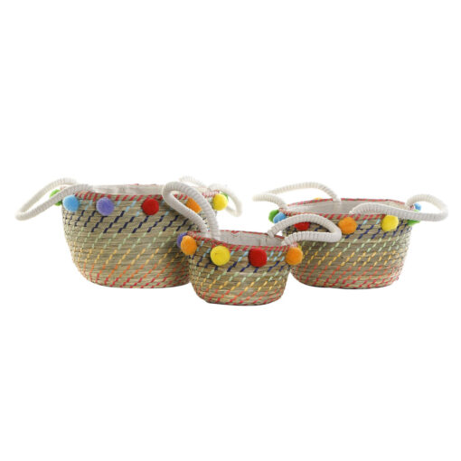 Conjunto de Cestas Poliéster Pompons (57 x 45 x 42,5 cm) - Image 3