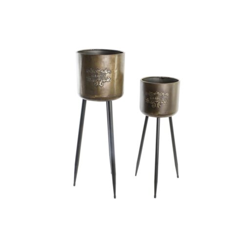 Conjunto de Vasos Champanhe Preto 100 % Metal (25 x 25 x 80