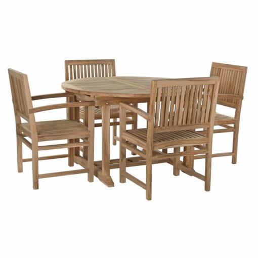 Conjunto de mesa com 4 cadeiras Verde Teca (120 x 120 x 75 cm) (5 pcs)