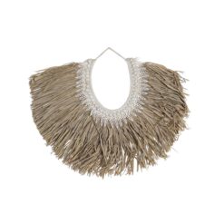Decoração de Parede Bege Castanho Conchas Fibra (70 x 3 x 57 cm)