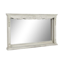 Espelho de parede 125 x 12 x 76 cm Abeto Cristal Branco Vintage Madeira MDF