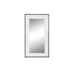 Espelho de parede 130 x 4 x 70 cm Cristal Branco Madeira de mangueira Moderno