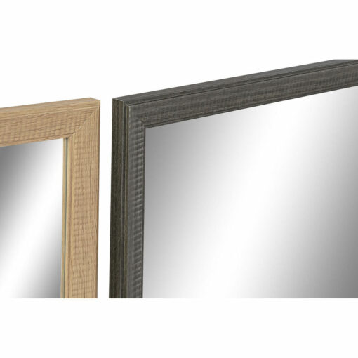 Espelho de parede 56 x 2 x 76 cm Cristal Natural Cinzento Castanho Branco poliestireno (4 Peças) - Image 2